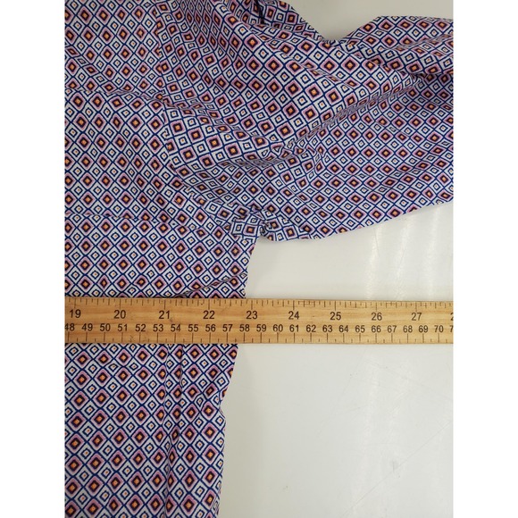 Tallia Shirt Mens Large Purple Blue Orange Geo Print Button Down Long Sleeve - Picture 6 of 7